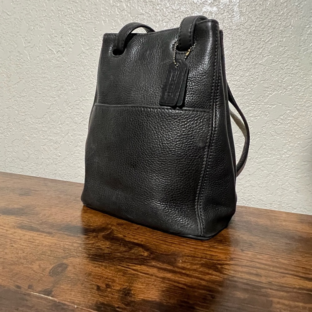 Rare Coach Black Leather Hobo Bag made in Italy - Picture 1 of 11